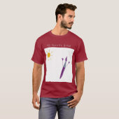 赤い男性のTシャツに描かれた子供のアートワークが可愛い Tシャツ (正面フル)