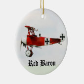 赤い男爵の第1次世界大戦のフォッカーの三葉機 セラミックオーナメント (右)