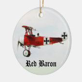 赤い男爵の第1次世界大戦のフォッカーの三葉機 セラミックオーナメント (左)