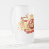 赤い男爵"(占星術の)十二宮図蟹座"の16のozの曇らされたガラスのマグ フロストグラスビールジョッキ (正面左)