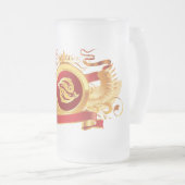 赤い男爵"(占星術の)十二宮図魚類" 16のozの曇らされたガラスのマグ フロストグラスビールジョッキ (正面右)