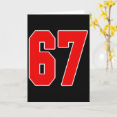 赤い番号67のジャージ ビッグ #67 ユニフォーム お気に入りの選手 カード (黄色い花)