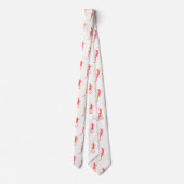 赤い登山のゲッコス（白） ネクタイ (裏面)