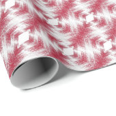 赤い白いイカット幾何学民族スタイリッシュ ラッピングペーパー (ロールコーナー)