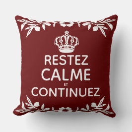 赤い白いオリーブフランスのブの保ブン運コムオンオン クッション