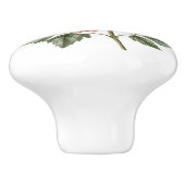 赤い白いギンガムにポピー セラミックノブ (側面)