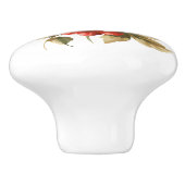 赤い白いギンガムの花 セラミックノブ (側面)