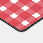 赤い白いギンガムパターン デスクマット (コーナー)