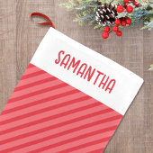 赤い白いクリスマスストライプのパーソナライズされた スモールクリスマスストッキング