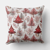 赤い白いクリスマスツリーパターン#4 ID1009 クッション (裏面)