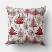 赤い白いクリスマスツリーパターン#4 ID1009 クッション (正面)