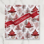 赤い白いクリスマスツリーパターン#4 ID1009 フェイバータグ (正面)