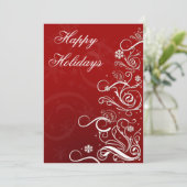 赤い白いクリスマスツリーホリデーグリーティング シーズンカード (スタンド正面)