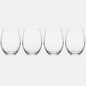 赤い白いクリスマスツリー ステムなしワイングラス (右)