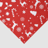 赤い白いクリスマスフェスティバル幾何学的な冬のパターン 薄葉紙 (詳細)