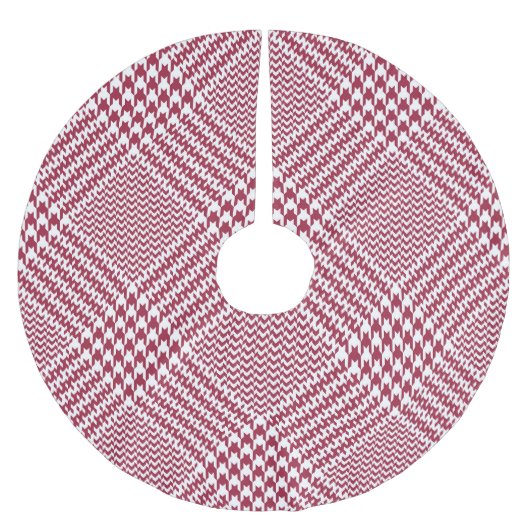 赤い白いグレンプレイド:ツイードタータンチェック ブラッシュドポリエステルツリースカート (正面)