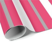 赤い白いグレーのストライプ ラッピングペーパー (ロールコーナー)