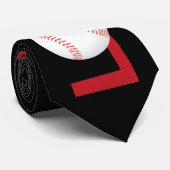 赤い白いグレーの野球ラブレター・ネックタイ ネクタイ (ロール)