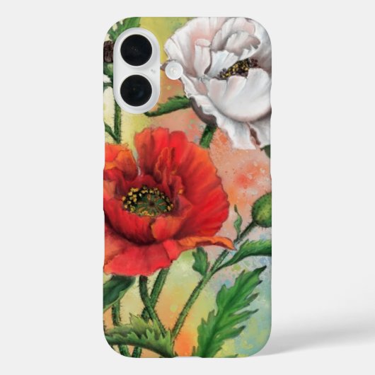 赤い白いケシの花 Case-Mate iPhoneケース (裏面)