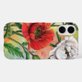 赤い白いケシの花 Case-Mate iPhoneケース (裏面 (横))