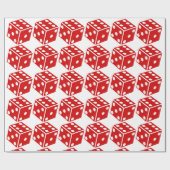 赤い白いサイコロパターンのラッピング紙賭博 ラッピングペーパー (フラット)