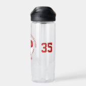 赤い白いサッカーチームはキッズ10代を彩カスタムる ウォーターボトル (背面)