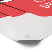 赤い白いスカーフの子供の名前と可愛い冬のバニー ポスター (コーナー)