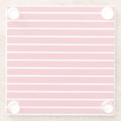 赤い白いストライプフェスティバルパーティー ガラスコースター (裏面)