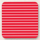 赤い白いストライプフェスティバル コースター (正面)