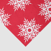 赤い白いスノーフレークのパターン 薄葉紙 (詳細)