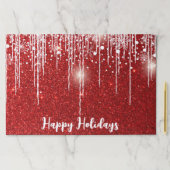 赤い白いスノーフレーク雪の滴りパターン ペーパーパッド (インサイチュ)