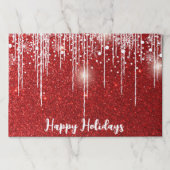 赤い白いスノーフレーク雪の滴りパターン ペーパーパッド (正面)