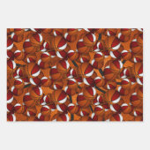 赤い白いスポーツバスケットボールのパターンのギフト ラッピングペーパーシート (正面)