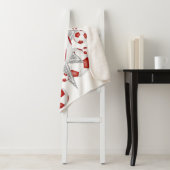 赤い白いスポーツルームのサッカーボールのパンク シェルパブランケット (インサイチュ)