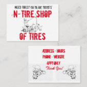 赤い白いタイヤのNタイヤの店黒 名刺 (正面/裏面)