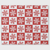 赤い白いチェッカーボードのスノーフレーク包装紙 ラッピングペーパー (フラット)