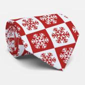 赤い白いチェッカーボードのスノーフレーク・タイ ネクタイ (ロール)