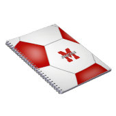 赤い白いチームカラーの男の子サッカー ノートブック (右側)
