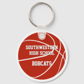 赤い白いチームカラーバスケットボールパーティーの好意 キーホルダー (裏面)