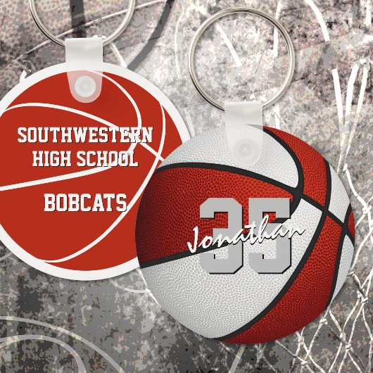 赤い白いチームカラーバスケットボールパーティーの好意 キーホルダー