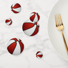 赤い白いチームカラーバスケットボールパーティー コンフェッティ