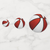 赤い白いチームカラーバスケットボールパーティー コンフェッティ (裏面)