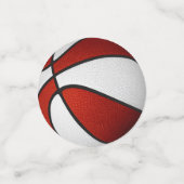 赤い白いチームカラーバスケットボールパーティー コンフェッティ (スモール正面)