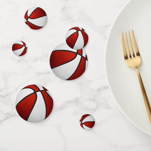 赤い白いチームカラーバスケットボールパーティー コンフェッティ (グループ)