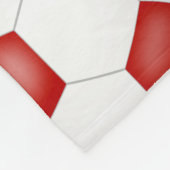 赤い白いチームカラー私はサッカーの文字パターンが大好き フリースブランケット (角)