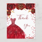 赤い白いドレスのフローラの誕生日感謝してい予算 チラシ (正面)