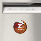 赤い白いバスケットチームカラーパーソナライズされた マグネット (インサイチュ (食洗機))