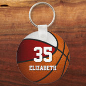 赤い白いバスケットボールの終わりの季節の宴会の好意 キーホルダー (裏面)