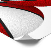 赤い白いバスケットボールの誕生日パーティーへようこそ ポスター (角)