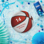 赤い白いバスケットボールの誕生日パーティー ペーパープレート (パーティー)